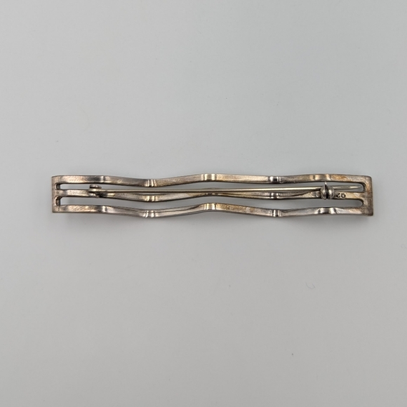 Vintage Modernist Abstract Wave Sterling Silver Statement Brooch - Picture 4 of 9